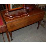 A 19th century mahogany Pembroke table with single end drawer and reeded edge