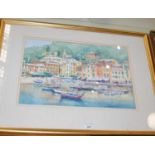 Anne Woodword, Portofino, Italy, watercolour, signed lower right, 32cm x 49cm, Walter Tyndale (