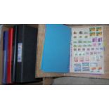 Box - five ring binders containing stamps of various nationalities, together with loose stamps