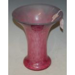 An early Monart vase, mottled purple and pink with opaque white interior, a Liberty colour