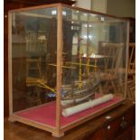 A mid-20th century model of an Elizabethan galleon 'Elizabeth Jonas', originally built circa 1600 in