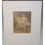 Attributed to Sir Thomas Lawrence, Boy and Dog, graphite, inscribed verso, 13cm x 10cm