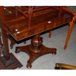 A 19th century rosewood pedestal table