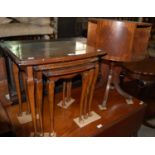 A group of furniture to include regency style reproduction mahogany revolving occasional table