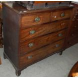 A 19th century mahogany chest of two short over three long graduated drawers