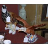 A Beswick model of a bald eagle, No. 1018, together with an Ens porcelain model of a partridge
