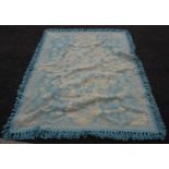 A blue and beige coloured 'Casa Pupo' rug with tassled detail, approx. 267cm x 200cm