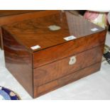 A walnut and mother of pearl vanity box