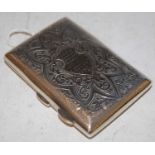 A Birmingham silver cigarette case with presentation inscription for 'Shakespeare's Lodge, Bury,