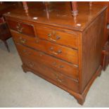 A 19th century mahogany chest of two short over three long drawers