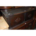 A late 19th / early 20th century stained oak rectangular storage box, fashioned from the carcass