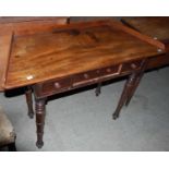 A group of furniture comprising a 19th century mahogany writing desk with gallery back above centred