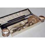 An electroplated and mother of pearl bread knife in original fitted case, together with a collection
