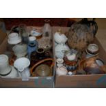 Two boxes - assorted Studio Pottery ware etc