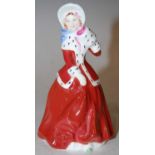 A miniature Royal Doulton figure 'Christmas Morn' designed by Peggy Davies HN3212, 10cm high