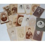 Collection of nineteen assorted Victorian portrait photograph cards, mainly female sitters,