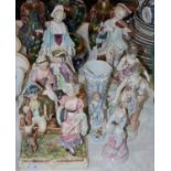 A group of eight assorted Continental porcelain figures