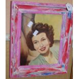 A group of three 20th century portraits to include Art Deco, acrylic on board in foliate carved