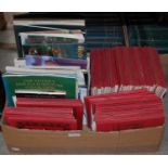 V Two boxes of assorted auction catalogues to include examples by 'Sotheby's', and 'Antique Trade