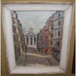 20th century Parisian School, Street Scene, oil on canvas, signed lower right, probably R. Gigandet,