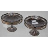 A pair of electroplated Tazza, 13cm diameter x 8.5cm high