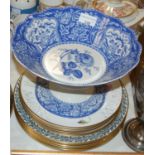 A collection of assorted Spode items to include blue and white transfer printed floral decorated