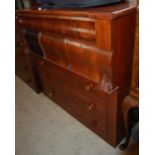 A 19th century mahogany Scottish chest, the handles with mother of pearl inlaid details (lacking