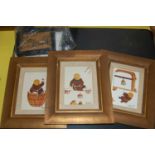 Box - decorative pictures and prints, to include three signed Caroll
