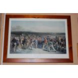 A group of four prints to include 'The Golfers' after Charles Lees, coloured print of an Armada