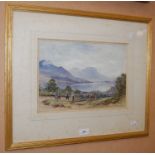 Early 20th century Scottish School, A Highland Funeral Procession, watercolour, 23.5cm x 34cm