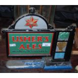 An 'Usher's Ales' advertising sign in natural condition