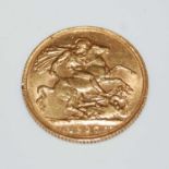 An Edward VII gold sovereign dated 1907