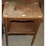 A Chinese darkwood rectangular two tier occasional table / urn stand, late 19th / early 20th