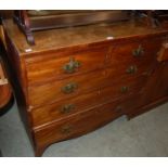 A 20th century mahogany chest of drawers, comprising two short over three long graduated drawers,