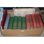 A box of assorted books to include four volumes of 'The Poetry of Robert Burns' edited by W.E.