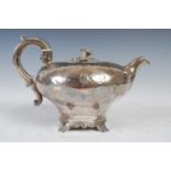 A William IV silver tea pot, London, 1833, makers mark of WB,