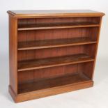 A late 19th century mahogany open bookcase,