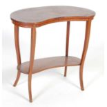 An Edwardian mahogany and marquetry inlaid kidney-shaped occasional table,