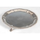 A George II silver salver, London, 1759, makers mark of I.C for John Carter II,