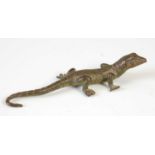 An early 20th century Austrian cold painted bronze model of a gecko,
