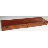 A 19th century mahogany and brass bound gun case, John Dickson & Son, Edinburgh,