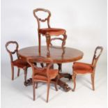 A 19th century rosewood snap-top supper table