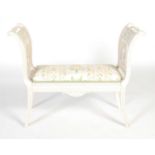 A Neoclassical style white painted window seat,