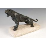 Nino De Fiesole, an Art Deco bronze model of a roaring tiger,