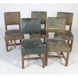 A set of five 19th century Gothic Revival oak side chairs,