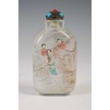 A Chinese inside painted glass snuff bottle, Qing Dynasty, late 19th century,