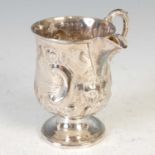 A Victorian silver milk jug, Sheffield, 1860, makers mark of HA for H. Atkin,