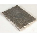 An Edwardian silver calling card case, Chester, 1901, makers mark of CC,