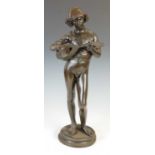 Paul Dubois (French, 1829 - 1905), a bronze figure of 'Le Chanteur Florentin',