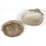 An Edwardian silver shell shaped dish, London, 1902, makers mark rubbed,